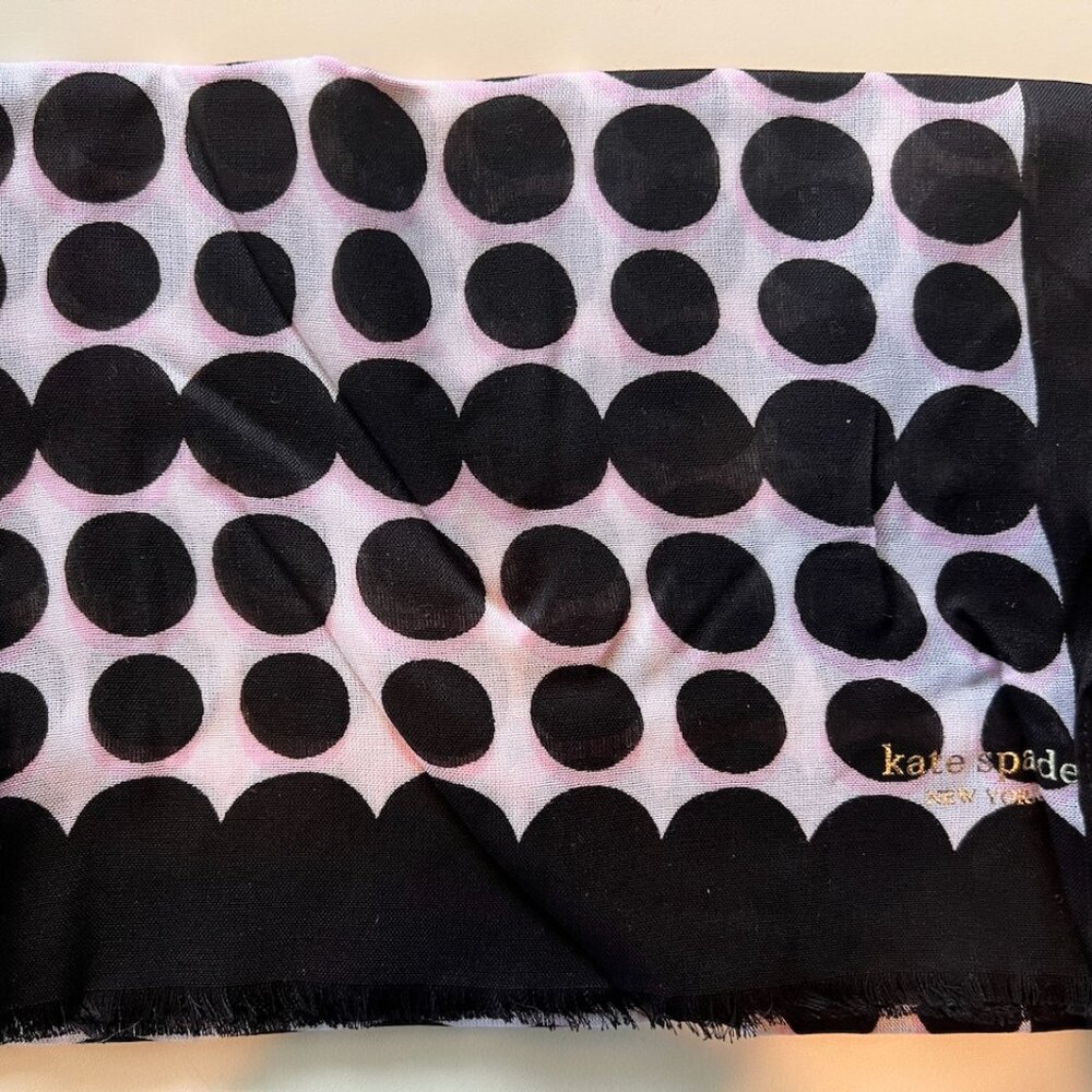 NEW Kate Spade scarf - black and white dots